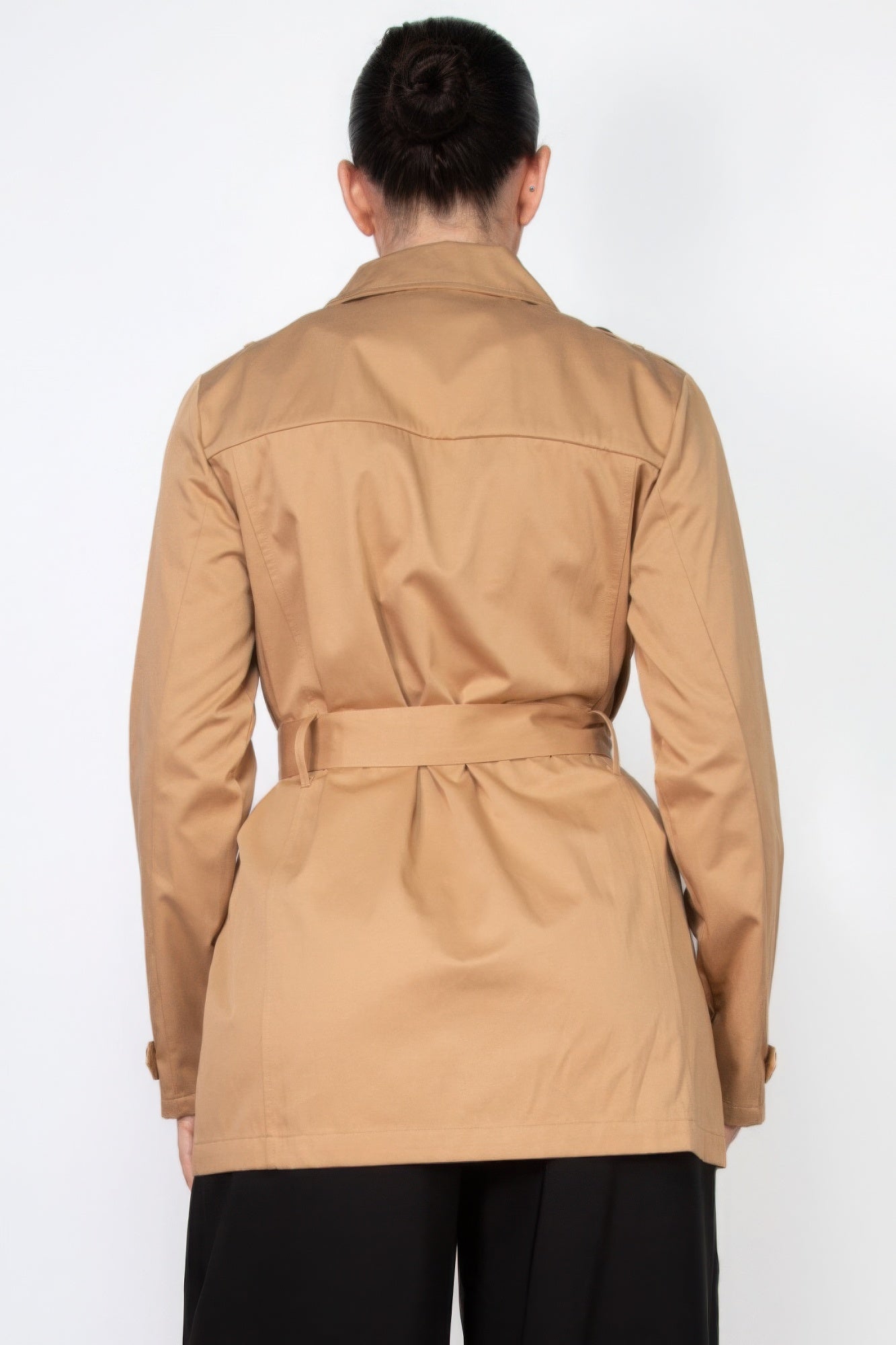 Double-breasted Notch Belted Coat - Exotic Bear Boutique