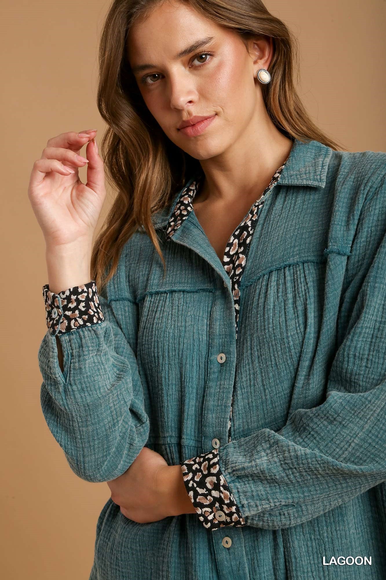 Mineral Wash Cotton Gauze Tiered Dress - Exotic Bear Boutique 