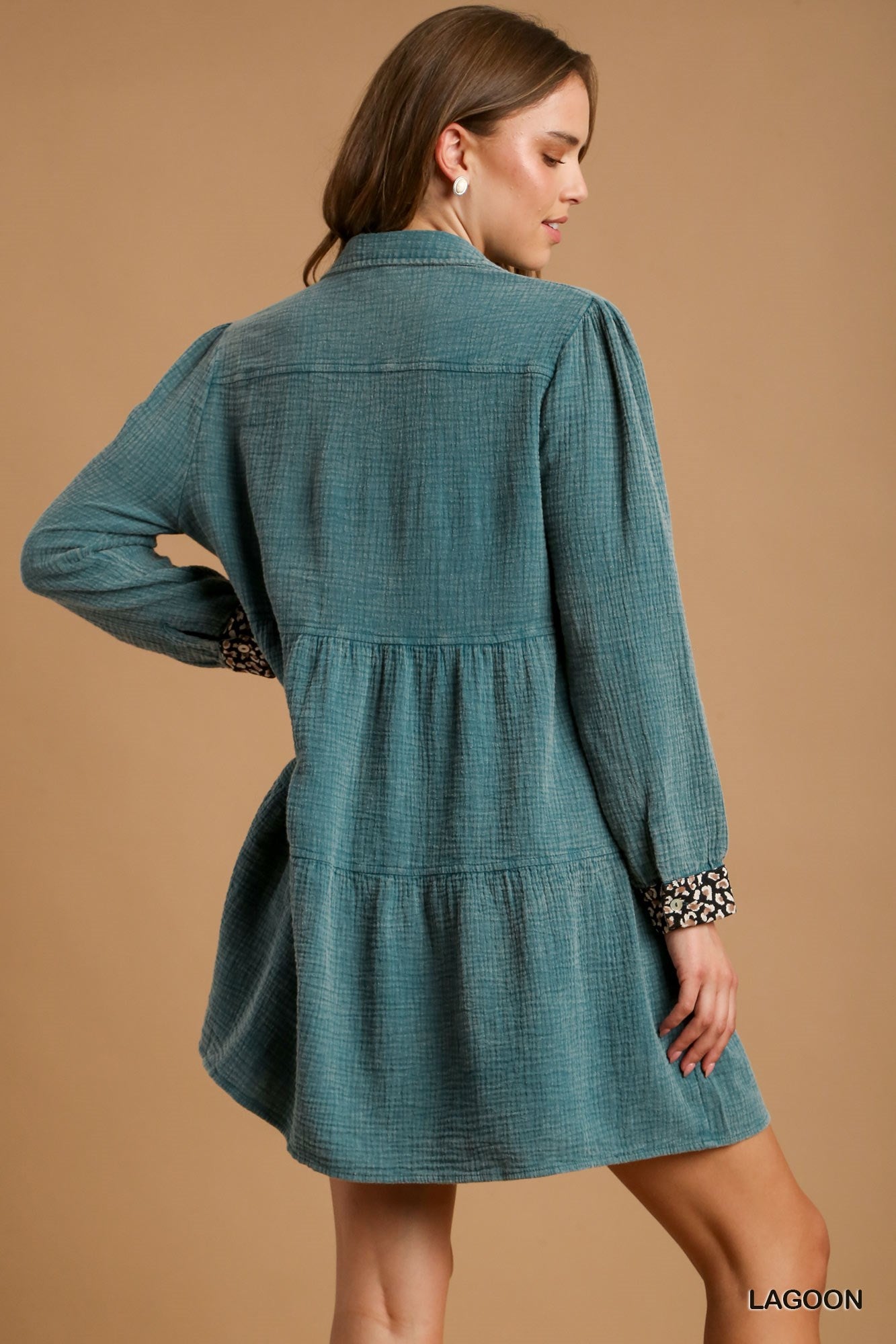 Mineral Wash Cotton Gauze Tiered Dress - Exotic Bear Boutique 