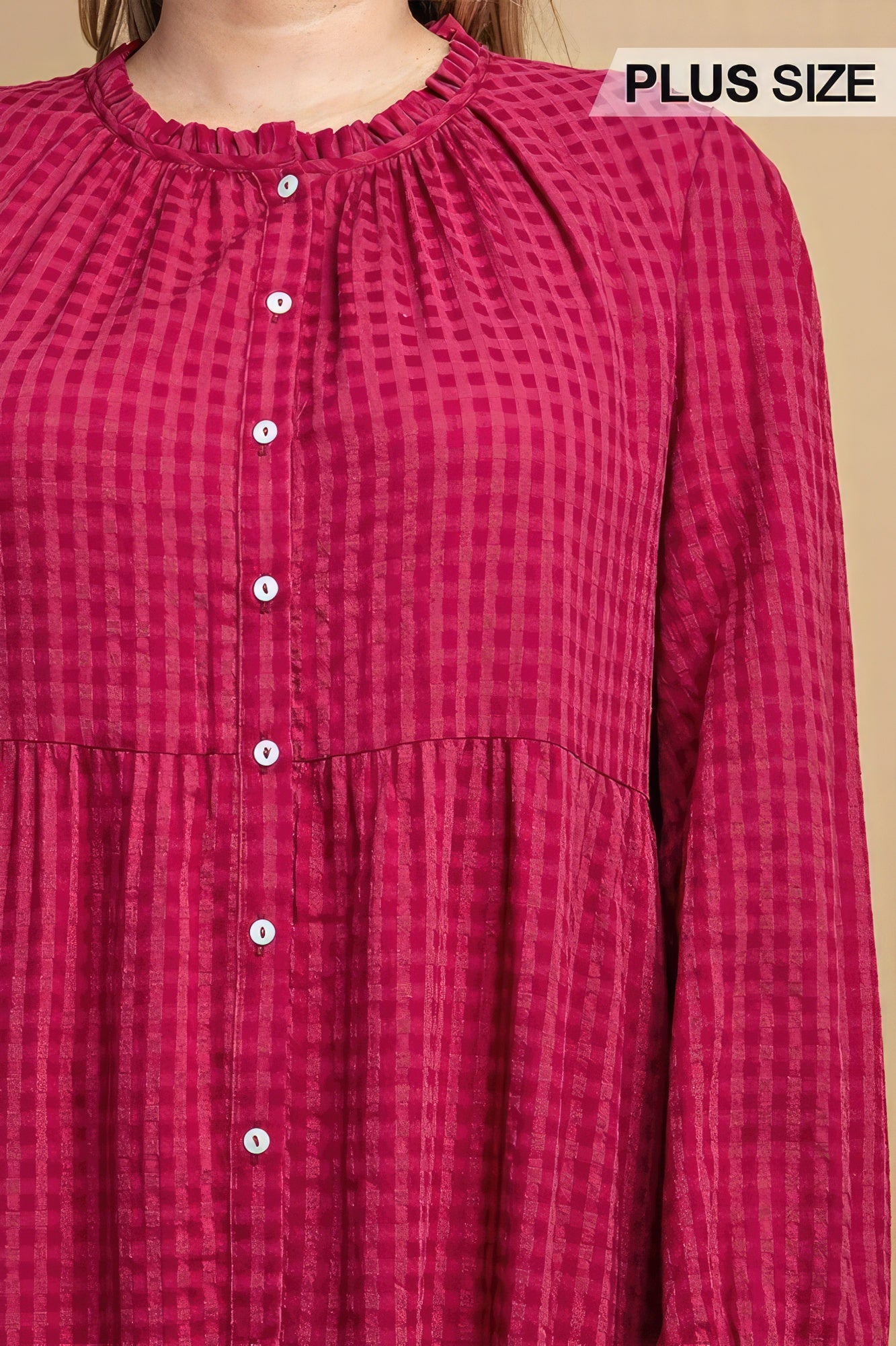 Plaid Button Down Hi - Low Hem Maxi Dress - Exotic Bear Boutique 