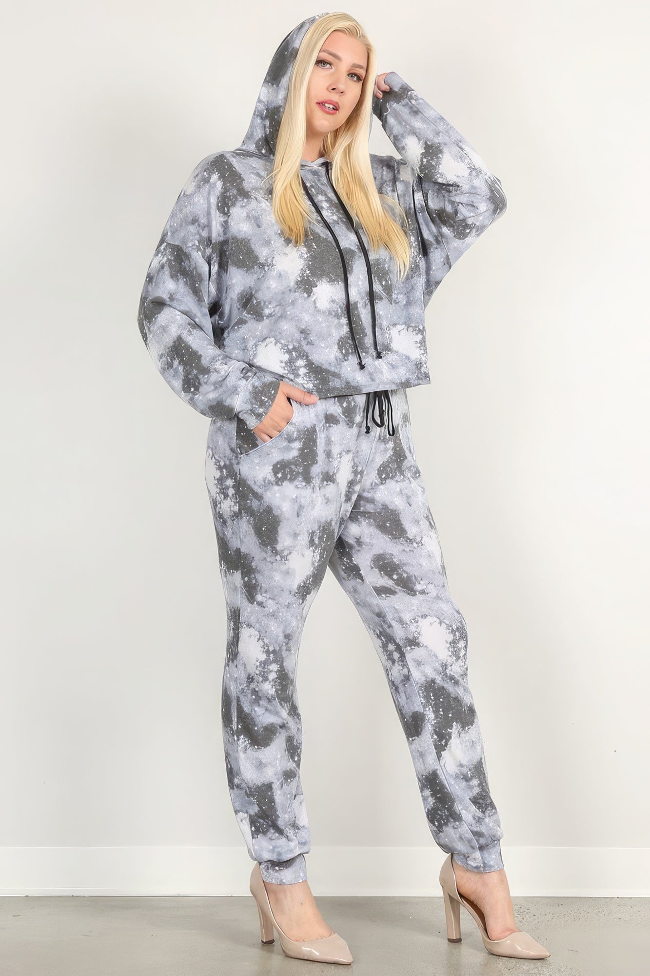 Tie Dye Print Pullover Hoodie And Sweatpants - Exotic Bear Boutique 