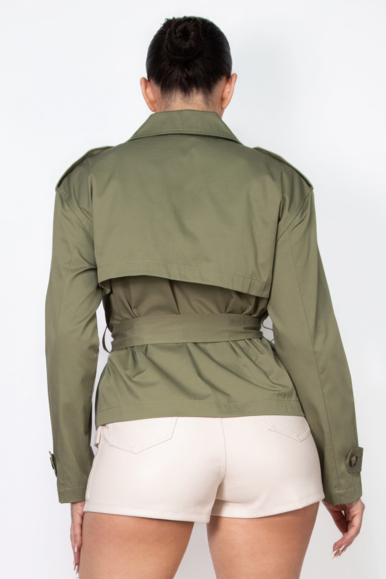 Double-breasted Waist-tie Trench Coat - Exotic Bear Boutique 